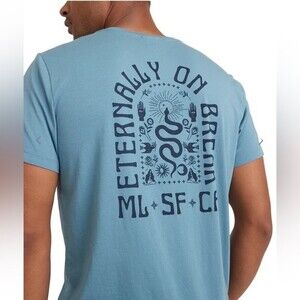 Marine Layer Signature Crew Neck Graphic Short Sleeve T-Shirt Aegean Blue Soft